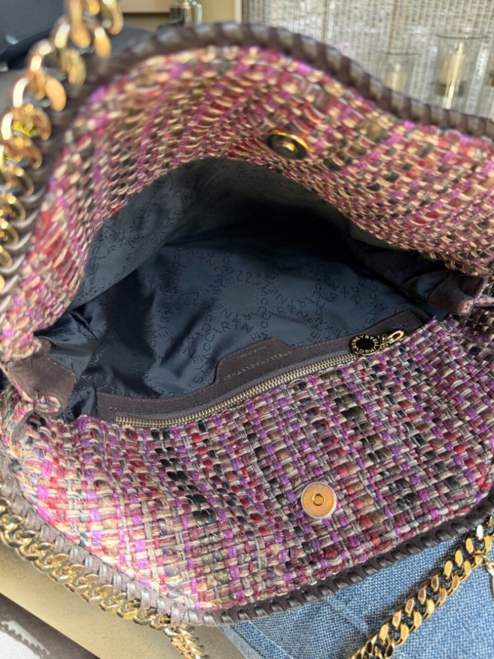 Stella McCartney Falabella Boucle Tweed Foldover Tote - Picture 10 of 16